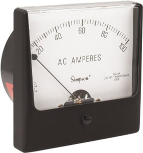 Simpson Electric Analog, AC Ammeter, Panel Meter 60 Hz, 0.008 Ohms at 60 Hz 03220 - 05915335 Simpson Electric Analog, AC Ammeter, Panel Meter 60 Hz, 0.008 Ohms at 60 Hz 03220 - 05915335