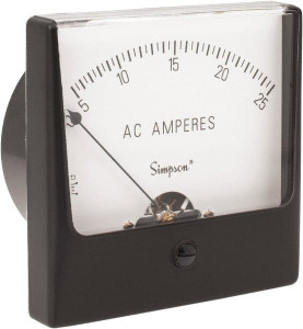 Simpson Electric Analog, AC Ammeter, Panel Meter 60 Hz, 0.002 Ohms at 60 Hz 03200 - 05915293