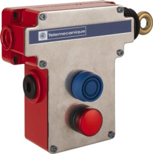Telemecanique Sensors 10 Amp, 2NO/2NC Configuration, Rope Operated Limit Switch Pushbutton Reset, Rope Pull, Pilot Light Indicator, 300 VAC XY2CE1A296H7 - 54423488
