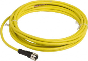 Telemecanique Sensors 4 Amp, 1/2-20 UNF 3 Pin Female Straight Cordset Sensor and Receptacle 250 VAC, 300 VDC, 5m Cable Length, IP67 Ingress Rating XZCPV1865L5 - 61450714