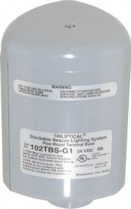 Edwards Signaling Flashing and Steady, Stackable Tower Light Base Unit 24 VDC, 1.75 Amp, IP54, IP65 Ingress Rating, 3R, 4X NEMA Rated, Pipe Mount 102TBS-G1 - 75566604