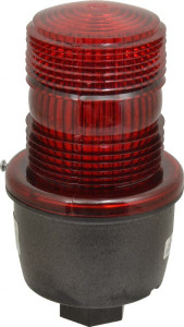 Federal Signal 120 VAC, 4X NEMA Rated, Strobe Tube, Red, Low Profile Mini Strobe Light 65 to 95 Flashes per min, 1/2 Inch Pipe, 3-1/8 Inch Diameter, 5.7 Inch High, IP66 Ingress Rating, Pipe Mount LP3P-120R - 62140397