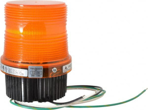 Federal Signal 120 VAC, 4X NEMA Rated, Strobe Tube, Amber, Single Flash Strobe Light 90 Flashes per min, 1/2 Inch Pipe, 3-15/16 Inch Diameter, 5-1/4 Inch High, IP66 Ingress Rating, Pipe Mount, Surface Mount FB2PST-120A - 54028741