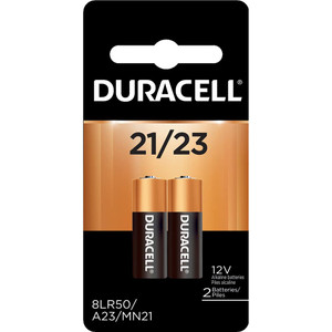 Duracell Pack of (2), Size 21/23, Alkaline, Standard Batteries 12 Volts, Button Tab Terminal, 3LR50, ANSI 1811A Regulated 00041333661506 - 66994476 Duracell Pack of (2), Size 21/23, Alkaline, Standard Batteries 12 Volts, Button Tab Terminal, 3LR50, ANSI 1811A Regulated 00041333661506 - 66994476