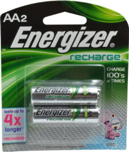 Energizer 2 Qty 1 Pack Size AA, NiMH, 2 Pack, Standard Battery 1.2 Volts, Flat Terminal, ANSI Regulated NH15BP-2 - 06286553