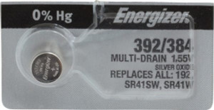 Energizer Size 392/384, Silver Oxide, Button & Coin Cell Battery 1.55 Volts, SR1120W, SR41, IEC Regulated 392-384TZ - 76581081