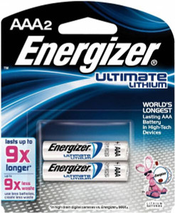 Energizer 2 Qty 1 Pack Size AAA, Lithium, 2 Pack, Photo Battery 1.5 Volts, Flat Terminal, FR03, ANSI, IEC Regulated L92BP-2 - 92797182
