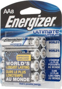 Energizer 8 Qty 1 Pack Size AA, Lithium, 8 Pack, Photo Battery 1.5 Volts, Button Tab Terminal, FR6, ANSI, IEC Regulated L91SBP-8 - 92797174