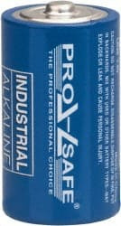 PRO-SAFE Pack of 72 Size D, Alkaline, Standard Batteries Flat Terminal BAT-LR20-72 - 44533255