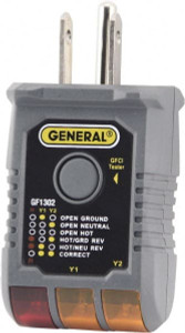 General 120 VAC Max Voltage, Receptacle Tester with GFCI GF1302 - 46905329
