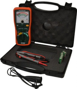 Extech Analog Display, 400 Megohm Electrical Insulation Resistance Tester & Megohmmeter 1,000 VDC Max Test Voltage, Powered by 1.5V AA Battery 380320 - 55393714