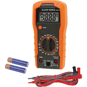 Klein Tools Multimeters, Multimeter Type: Manual Ranging, Measures: Voltage, Current, Resistance, CAT Rating: CAT III, Maximum AC Voltage: 600, Maximum DC Voltage: 600, Maximum AC Current (A): 10 MM300 - 32239311 Klein Tools Multimeters, Multimeter Type: Manual Ranging, Measures: Voltage, Current, Resistance, CAT Rating: CAT III, Maximum AC Voltage: 600, Maximum DC Voltage: 600, Maximum AC Current (A): 10 MM300 - 32239311