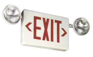 Mule 1 & 2 Face Remote & Side Mount LED Combination Exit Signs 2 Heads, 1-3/4" Wide x 12-1/2" High x 23-1/2" Long, Lead Calcium Battery, Metal Housing EPX-1/2C-2-WWR - 62400916