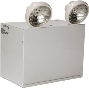 Mule 2 Head Anti-Corrosive & Impact Resistant Halogen Emergency Lighting Unit 120/277 VAC, 200 Watts, Sealed Lead Calcium Battery, Steel Housing, White MFC-200 - 62400965