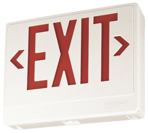 Lithonia Lighting 1 Face, White, Thermoplastic, LED, Illuminated Exit Sign 120/277 VAC, Nickel Cadmium, Universal Mounted, 11-3/4 Inch Long x 2 Inch Wide x 7-5/8 Inch High 388066 - 54080817