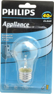 Philips 40 Watt Incandescent Residential/Office Medium Screw Lamp 2,700°K Color Temp, 400 Lumens, 120 Volts, Dimmable, A15, 1,750 hr Avg Life 299990 - 09448820
