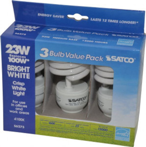 Value Collection 23 Watt Fluorescent Residential/Office Medium Screw Lamp 4,100°K Color Temp, 1,600 Lumens, T2, 10,000 hr Avg Life S6275 - 79298287