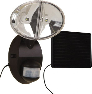 Cooper Lighting 1 Head, 70 Ft. Detection, 180° Angle, LED Lamp Motion Sensing Light Fixture 5 Volt, Plastic White Housing, Wall Mounted MSLED180W - 55490346