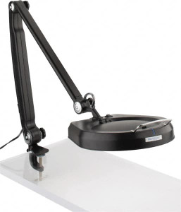 Value Collection 50", Pivot, Clamp on, LED, Black, Magnifying Task Light 7 Watt, 100-240 Volt, 1.75x Magnification, 7" Wide, 7" Long LTS131-27 - 68989490
