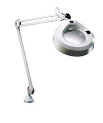 Vision Engineering 30 Inch, Spring Suspension, Clamp on, Fluorescent, Gray, Magnifying Task Light 22 Watt, 100 to 120 Volt, 1.75x Magnification, 3 Inch Wide 17213LG - 05752951