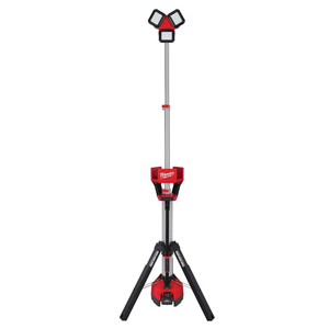 Milwaukee Tool Cordless Work Lights, Voltage: 18, Run Time: 2 Hrs., Lumens: 6000, Color: Red/Black, 8 Hour Run Time at 3,000 Lumens, Tripod, Includes: 2136-20 M18 ROCKET Tower Light/Charger, M18 8.0 Battery, Carry Bag 2136-21 - 18387019