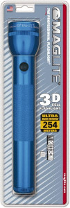 MAGLITE Krypton Bulb, 45 Lumens, Industrial/Tactical Flashlight Blue Aluminum Body, 3 D Batteries Not Included S3D116 - 76590850