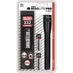 MAGLITE Clear LED Bulb, 272 Lumens, Mini Flashlight Black Aluminum Body, 2 AA Alkaline Batteries Included SP2P01H - 60384534