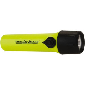 PRO-SAFE White LED Bulb, Industrial/Tactical Flashlight Yellow Plastic Body, 4 AA Alkaline Batteries Not Included LED-SUB2-4AA - 66893975
