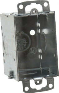 Thomas & Betts 3 x 2 x 2-3/4" Steel Rectangular Switch Box 1 Gang, (5) 1/2" Knockouts CW-1/2 - 54065347