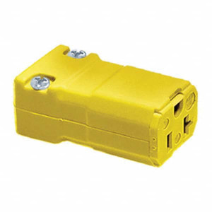 Hubbell Wiring Device-Kellems Straight Blade Plugs & Connectors, Connector Type: Connector, Grade: Industrial, Connector Angle: No Angle, NEMA Configuration: 5-20R, Amperage: 20, Voltage: 125 VAC HBL5369VY - 67311134