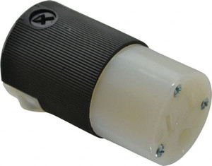 Hubbell Wiring Device-Kellems 125 VAC, 15 Amp, 5-15R NEMA, Straight, Self Grounding, Hospital Grade Connector 2 Pole, 3 Wire, 1 Phase, 1/2 hp, Nylon, Black, White HBL8219C - 54031687