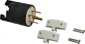 Hubbell Wiring Device-Kellems 125/250 VAC, 50 Amp, 14-50P NEMA, Straight, Self Grounding, Commercial, Industrial Grade Plug 3 Pole, 4 Wire, 1 Phase, 3 hp, Nylon, Black, White HBL9451C - 54033659