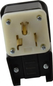 Leviton 125 VAC, 30 Amp, 5-30P NEMA, Angled, Self Grounding, Industrial Grade Plug 2 Pole, 3 Wire, 1 Phase, Nylon, Black 9530-P - 74423542