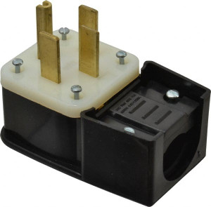 Leviton 125/250 VAC, 50 Amp, 14-50P NEMA, Angled, Self Grounding, Industrial Grade Plug 3 Pole, 4 Wire, 1 Phase, Nylon, Black 9452-P - 83113092