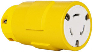 Value Collection 125 VAC, 20 Amp, L5-20 NEMA, Straight, Ungrounded, Industrial Grade Connector 2 Pole, 3 Wire, 1 Phase, Rubber, Yellow 2747 - 73203705