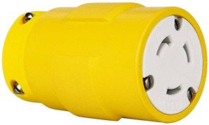 Value Collection 125 VAC, 30 Amp, L5-30 NEMA, Straight, Ungrounded, Industrial Grade Connector 2 Pole, 3 Wire, 1 Phase, Rubber, Yellow 2947 - 73203762