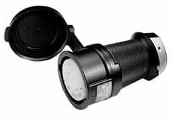 Hubbell Wiring Device-Kellems 125/250 VAC 30A NEMA L14-30R Industrial Twist Lock Connector 3 Poles, 4 Wires, 1 Phase, IP66, Self-Grounding, 0.35 to 1.15" Cord Diam, Black/White HBL2713SW - 73122913