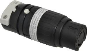 Hubbell Wiring Device-Kellems 250 VDC 600 VAC 50A NonNEMA Industrial Twist Lock Connector 3 Poles, 4 Wires, 1 Phase, IP20, Self-Grounding, 0.83 to 1.25" Cord Diam, Black/White HBL7764C - 71108948