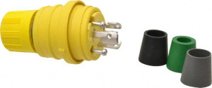 Value Collection 125V 15A NEMA L5-15 Industrial Twist Lock Plug 2 Poles, 3 Wires, IP67, Ungrounded, Yellow 24W47 - 73202954