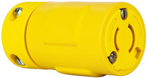 Value Collection 250 VAC 20A NEMA L2-20 Industrial Twist Lock Connector 2 Poles, 2 Wires, 1 Phase, Ungrounded, Yellow 2707 - 73203580