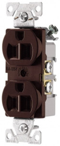 Cooper Wiring Devices 125 VAC 15A NEMA 5-15R Specification Grade Brown Straight Blade Duplex Receptacle 1 Phase, 2 Pole, 3 Wire, Self-Grounding, Flush Mount, Tamper Resistant BR15B - 78008992