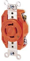 Leviton 250 VAC 20A NEMA L6-20R Industrial Grade Orange Straight Blade Single Receptacle 1 Phase, 2 Pole, 3 Wire, Isolated Ground, Flush Mount 2320-IG - 74365107