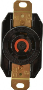 Hubbell Wiring Device-Kellems 125/250 VAC, 30 Amp, L14-30R NEMA, Self Grounding Receptacle 3 Poles, 4 Wire, Female End, Black HBL2710 - 54035431