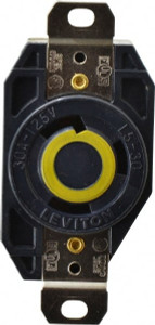 Leviton 125 VAC, 30 Amp, L5-30R NEMA, Self Grounding Receptacle 2 Poles, 3 Wire, Female End, Black 2610 - 74364910