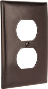 Legrand Pass & Seymour 1 Gang, 4-11/16 Inch Long x 2-15/16 Inch Wide, Standard Outlet Wall Plate Duplex Outlet, Brown, Nylon TP8 - 01189307