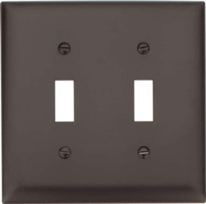 Legrand Pass & Seymour 2 Gang, 4-3/4 Inch Long x 4-11/16 Inch Wide, Standard Switch Plate Toggle Switch, Brown, Nylon TP2 - 01189695