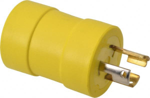 Woodhead - Molex 1 Outlet, 125 VAC, 15 Amp, Yellow, Single Outlet Adapter 5-15R, L5-15 NEMA Configuration, CSA Certified, CSA File LR6837, UL File E10176, UL Listed 1705 - 73204075