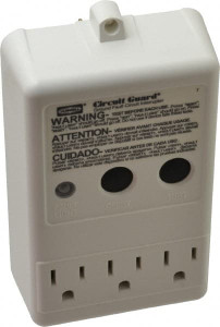 Hubbell Wiring Device-Kellems 3 Outlet, 120 Volt, 15 Amp Rating, 4 to 6mA Max Surge, Floor, Industrial GFCI 5-15R NEMA Configuration, Plastic Housing GFP315A - 54036967