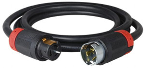 Cooper Wiring Devices 100 ft., 6/4 Gauge/Conductors, Black Industrial Extension Cord 1 Receptacle, 50 Amps, 125/250 VAC, UL SOOW, NEMA 14-30R PC50B - 78008604