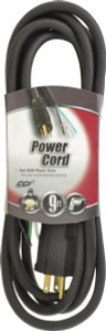 Southwire 9 ft., 16/3 Gauge/Conductors, Black Outdoor Replacement Cord 1 Receptacle, 13 Amps, 125 VAC, UL SJEOOW, NEMA 5-15P 9856SW0008 - 54094875